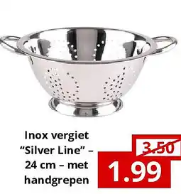 NH Market Inox vergiet “Silver Line” – 24 cm – met handgrepen aanbieding