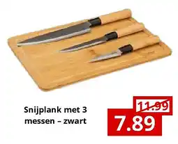 NH Market Snijplank met 3 messen – zwart aanbieding