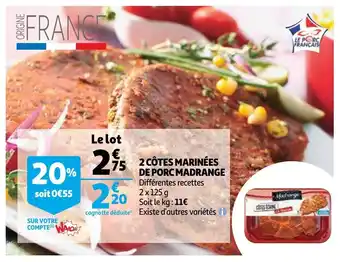 Auchan 2 Côtes Marinées De Porc Madrange aanbieding