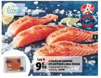 Auchan 4 Pavés De Saumon Atlantique Label Rouge aanbieding