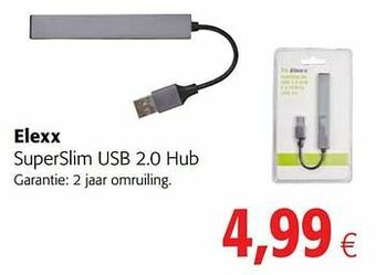 Colruyt Elexx superslim usb 2.0 hub aanbieding