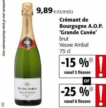 Colruyt Crémant de bourgogne a.o.p. grande cuvée brut veuve ambal aanbieding