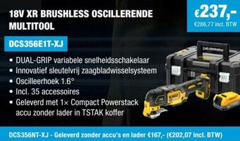 DeWALT 18V XR Brushless Oscillerende Multitool aanbieding