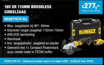 DeWALT 18V XR 115MM Brushless Cirkelzaag aanbieding