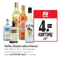 Jumbo Malibu, Absolut vodka & Havana aanbieding