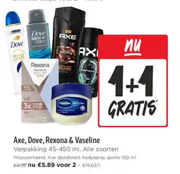 Jumbo Axe, Dove, Rexona & Vaseline aanbieding