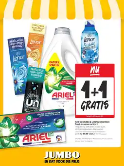 Jumbo Ariel wasmiddel & Lenor geurparels en fresh air wasverzachters aanbieding