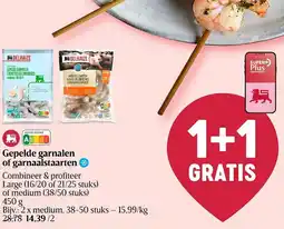Delhaize Gepelde garnalen of garnaalstaarten aanbieding