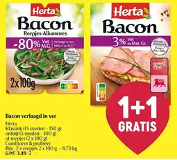 Delhaize Herta Bacon verlaagd in vet aanbieding