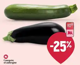 Delhaize Courgette of aubergine aanbieding