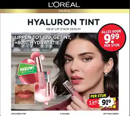 Kruidvat L'ORÉAL PARIS HYALURON TINT NEW LIP STAIN SERUM aanbieding