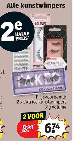 Kruidvat 2 x Catrice kunstwimpers Big Volume aanbieding