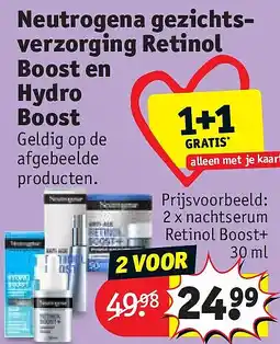 Kruidvat Neutrogena gezichtsverzorging Retinol Boost en Hydro Boost aanbieding
