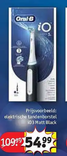 Kruidvat elektrische tandenborstel iO3 Matt Black aanbieding