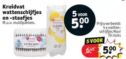 Kruidvat 5 x wattenschijfjes Maxi 70 stuks aanbieding