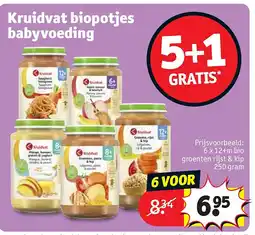 Kruidvat 6 x 12+m bio groenten rijst & kip 250 gram aanbieding