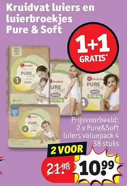 Kruidvat 2 x Pure&Soft luiers valuepack 4 38 stuks aanbieding