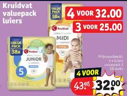 Kruidvat 4 x luiers valuepack 3 58 stuks aanbieding