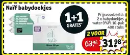 Kruidvat 2 x babydoekjes water 0%Pl 10-pak 400 stuks aanbieding