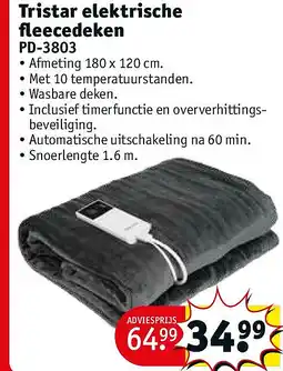 Kruidvat Tristar elektrische fleecedeken aanbieding