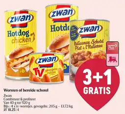 Delhaize Zwan Worsten of bereide schotel aanbieding