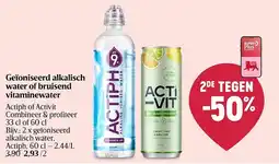 Delhaize Geïoniseerd alkalisch water of bruisend vitaminewater Actiph of Activit aanbieding