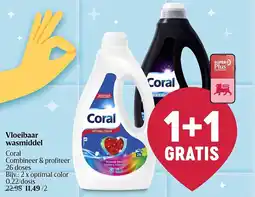 Delhaize Coral Vloeibaar wasmiddel aanbieding