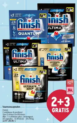 Delhaize Finish Vaatwascapsules aanbieding