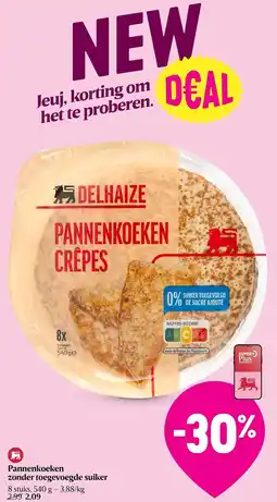 Delhaize Pannenkoeken zonder toegevoegde suiker aanbieding