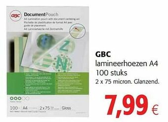 Colruyt Gbc lamineerhoezen a4 aanbieding