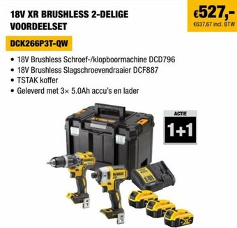 DeWALT 18V XR Brushless 2-Delige Voordeelset aanbieding