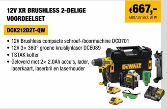 DeWALT 12V XR Brushless 2-Delige Voordeelset aanbieding