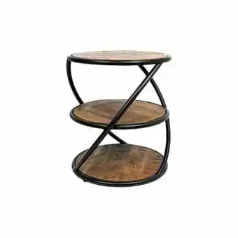 Leen Bakker HSM Collection salontafel Tower - bruin/zwart - Ø43 cm - Leen Bakker aanbieding