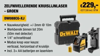 DeWALT Zelfnivellerende Kruislijnlaser - Groen aanbieding