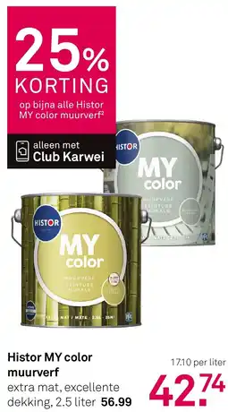 Karwei Histor MY color muurverf aanbieding