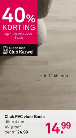 Karwei Click PVC vloer Basic aanbieding