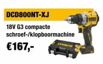 DCD800NT-XJ 18V G3 compacte schroef-/klopboormachine