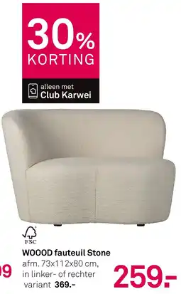 Karwei Woood Fauteuil Stone aanbieding