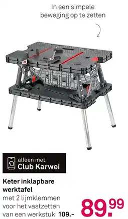 Karwei Keter Inklapbare Werktafel aanbieding