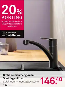 Karwei Grohe keukenmengkraan Start lage uitloop aanbieding