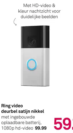 Karwei Ring Video Deurbel Satijn Nikkel aanbieding