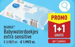 ALDI Mamia Babywaterdoekjes extra Sensitive aanbieding
