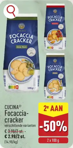 ALDI Cucina Focaccia Cracker aanbieding