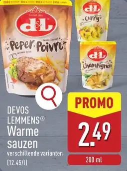 ALDI Devos lemmens warme sauzen aanbieding
