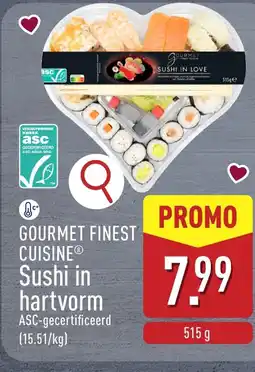 ALDI Gourmet finest cuisine sushi in hartvorm aanbieding