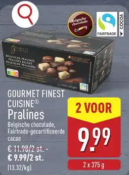 ALDI Gourmet finest cuisine pralines aanbieding