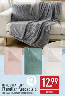 ALDI Home creation flanellen fleeceplaid aanbieding