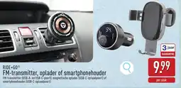 ALDI RIDE+GO FM-transmitter, oplader of smartphonehouder aanbieding