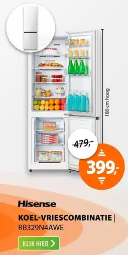 Expert Hisense Koel Vriescombinatie RB329N4AWE aanbieding