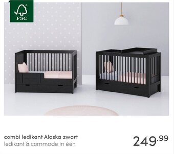 Combi ledikant Alaska zwart